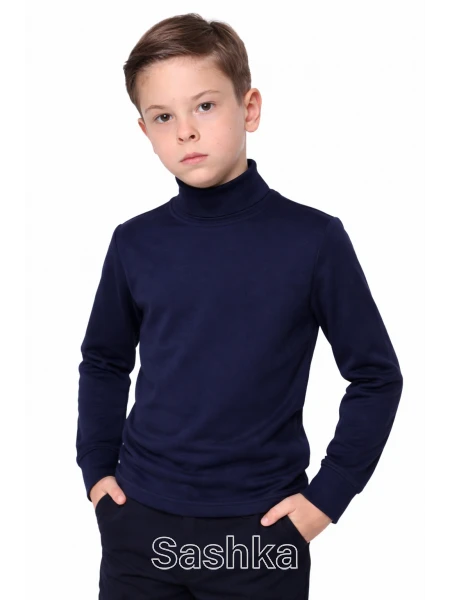 Водолазка для хлопчика трикотажна темно-синя